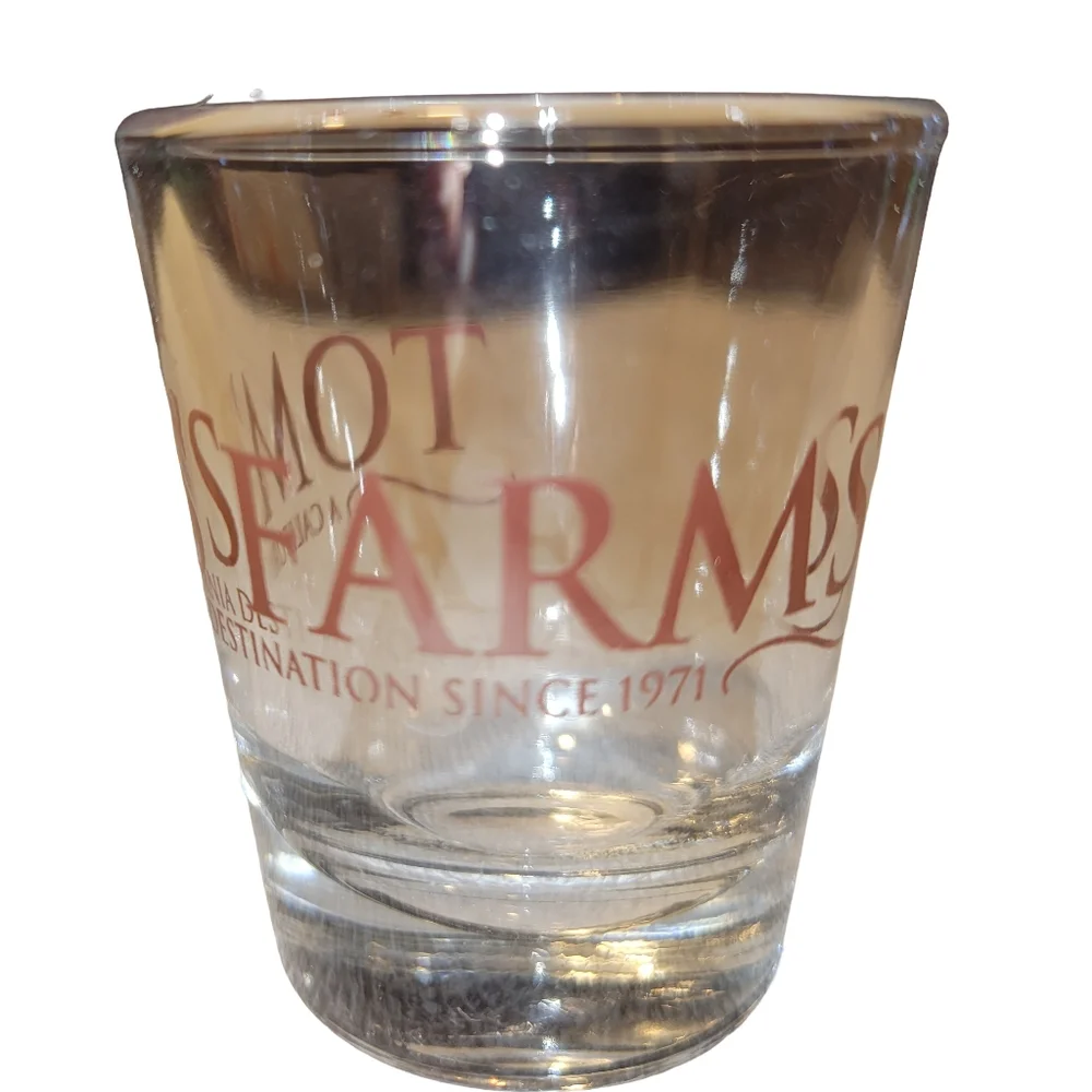 Vintage Tom's Farms California Destination Souvenir Shot Glass Collectible